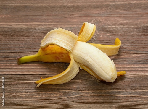 Banana on wooden background