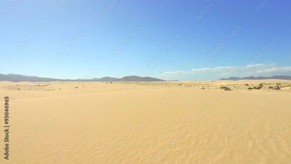AERIAL: Flying above the endless sandy desert AERIAL: Flying above the endless sandy desert
