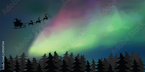 Background of Northern Lights for Christmas