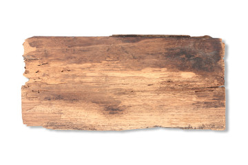 old plank wood isolated on white background