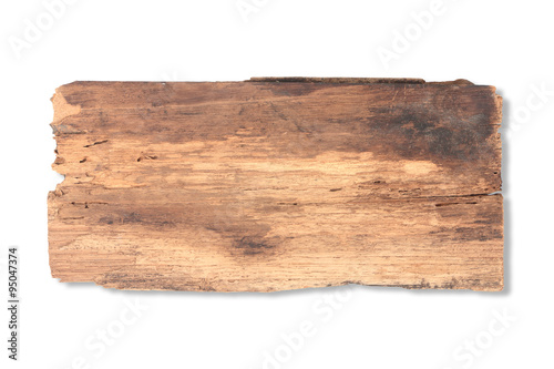 old plank wood isolated on white background