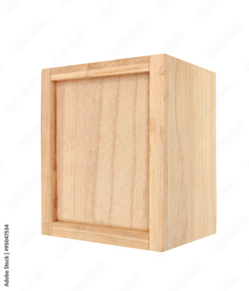 Fototapeta premium wooden box isolated on white