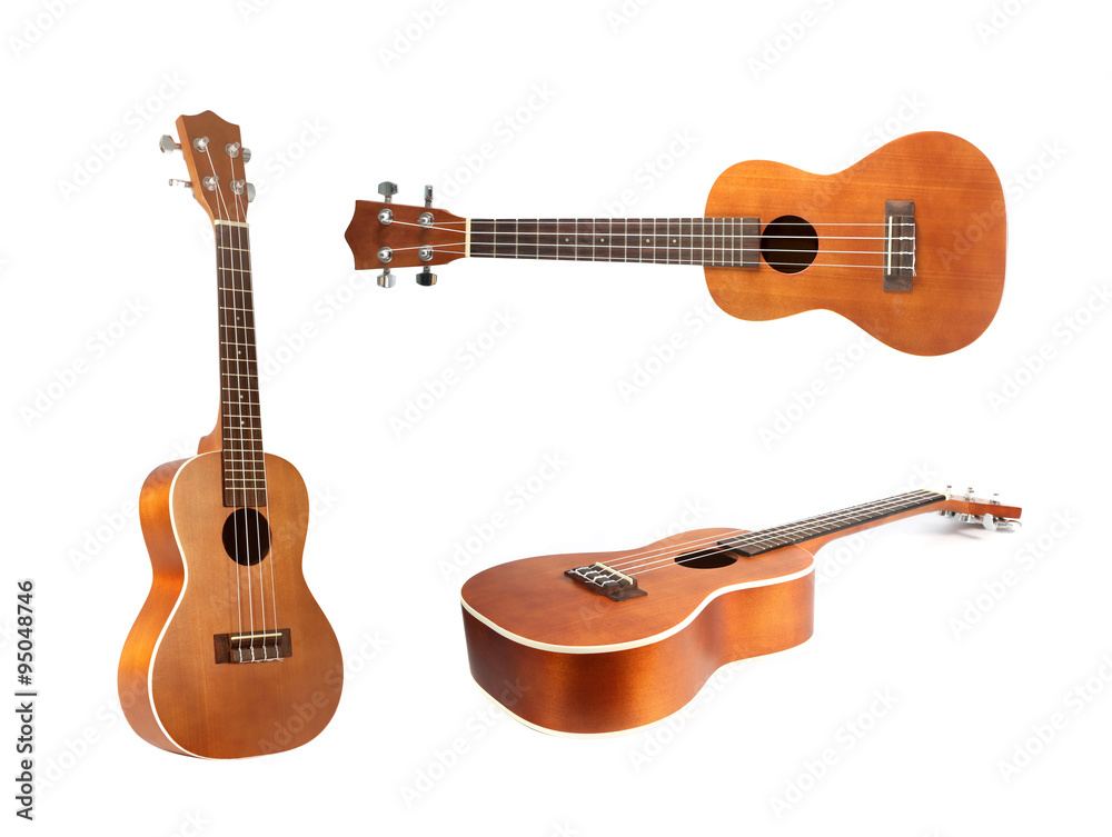 Fototapeta premium Ukulele guitar on white background
