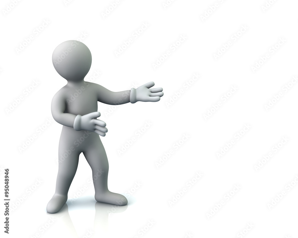 Man presenting empty space Man presenting empty space