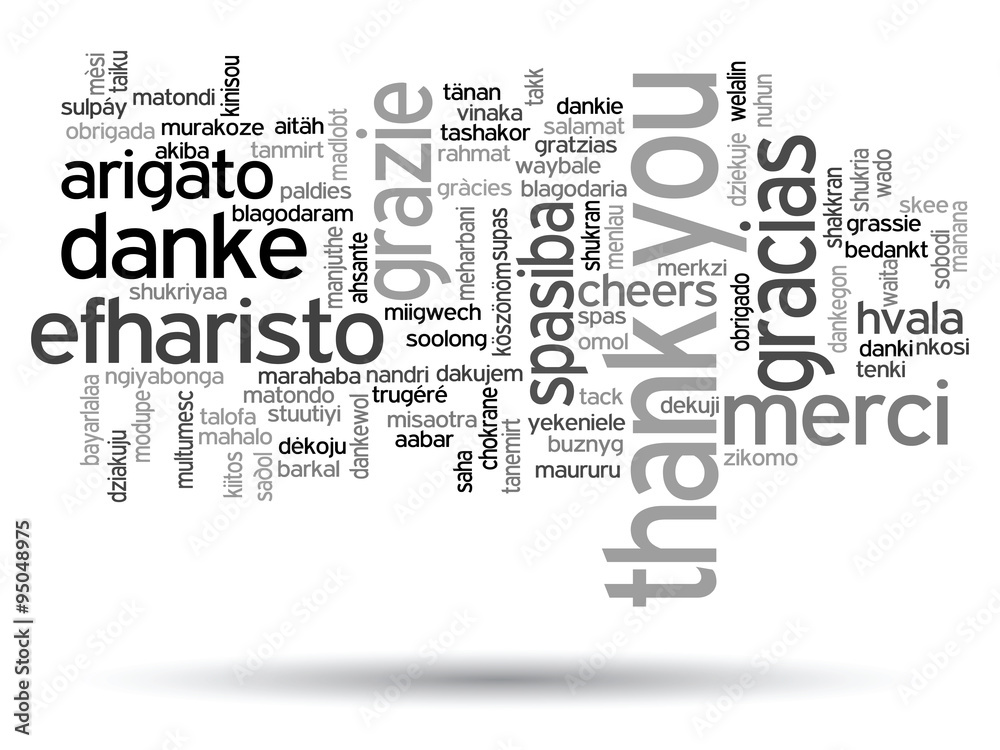 Vector conceptual thank you word cloud Vector conceptual thank you word cloud