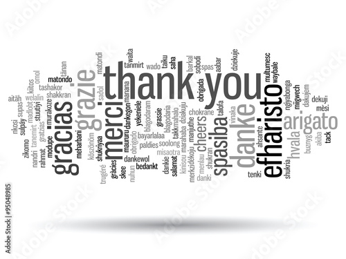 Vector conceptual thank you word cloud