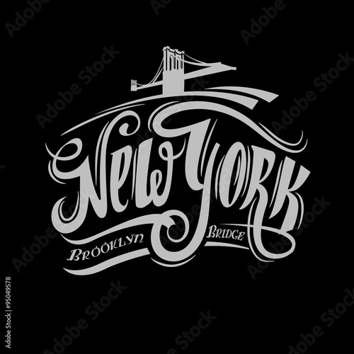 Grunge poster with name of New York,  vector illustration