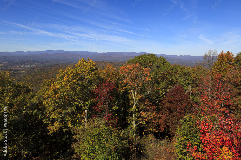 View of North Carolina Mountains at Jump Off Rock in Hendersonville