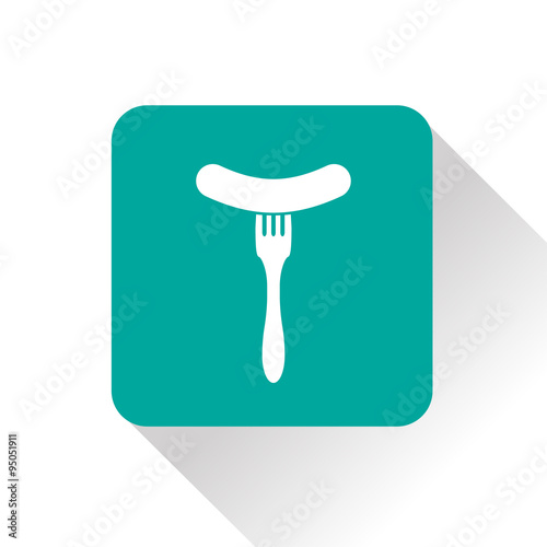 icon of sausage on fork