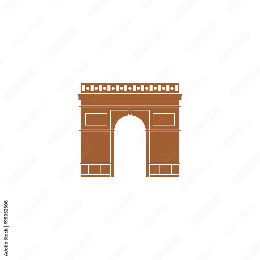 Fototapeta premium Silhouette triumphal arch in Paris (France).