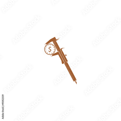 Icon calipers with coin.