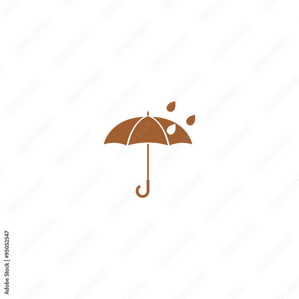 Icon umbrella and rain.