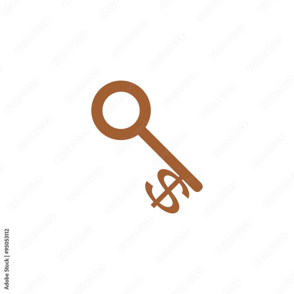 Icon internet key with a dollar sign. Icon internet key with a dollar sign.