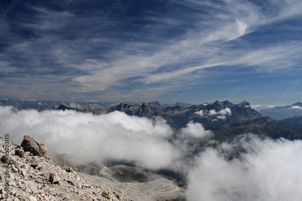 i monti della Val Badia dal Piz Boè