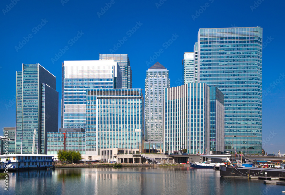 LONDON, UK - May 21, 2015: Canary Wharf business and banking district