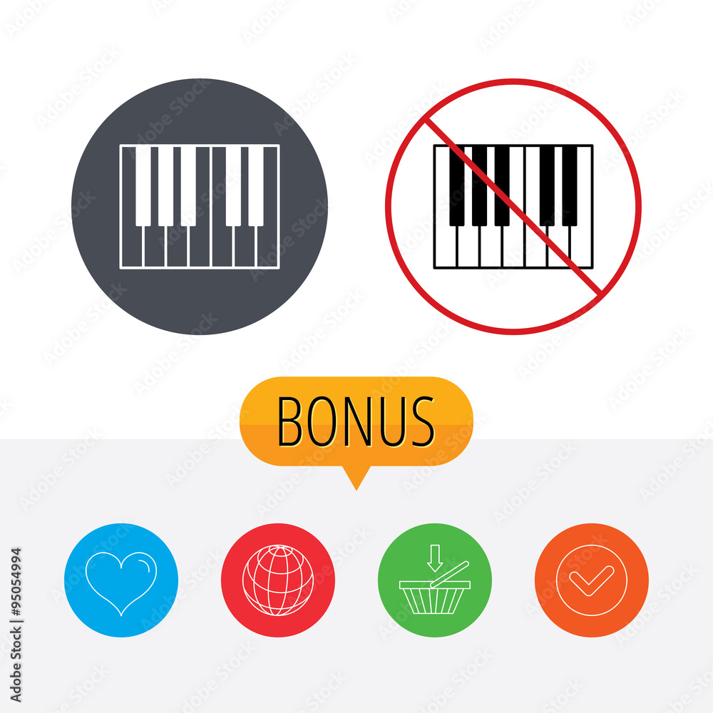 Piano icon. Royal musical instrument sign. Piano icon. Royal musical instrument sign.