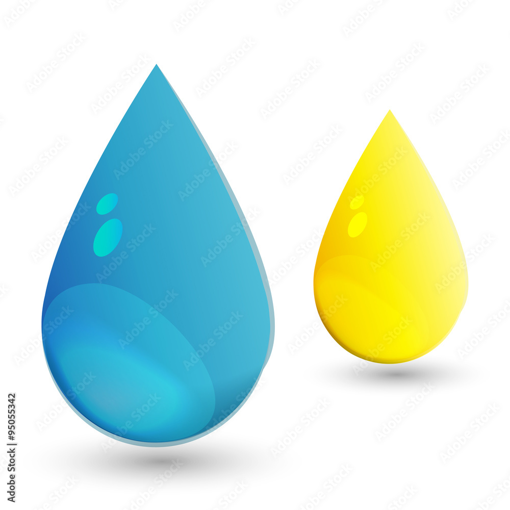 water and oil drop Vector illustration. water and oil drop Vector illustration.