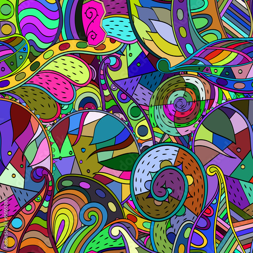 Tracery loops, doodle wind pattern. Mehendi paisley, stem, spiral, wave. Bud mehndi design. Handmade texture, curved doodling design. Good for site background, textile, printing. Vector.