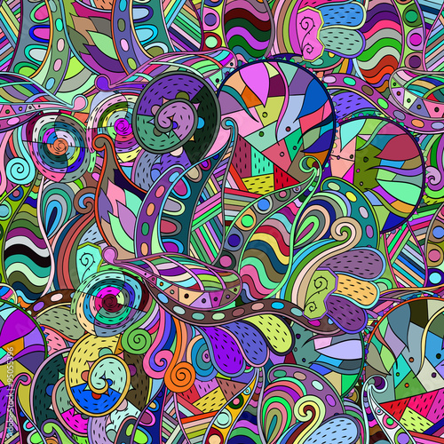 Tracery loops, doodle wind pattern. Mehendi paisley, stem, spiral, wave. Bud mehndi design. Handmade texture, curved doodling design. Good for site background, textile, printing. Vector.