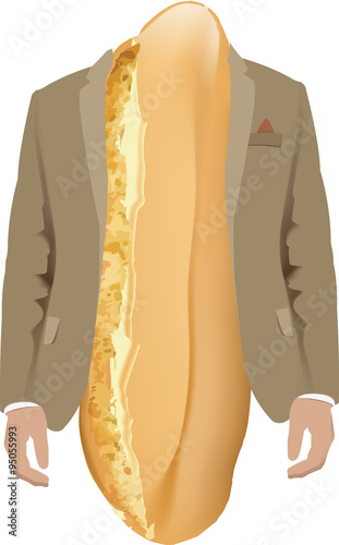 filone di pane vestito