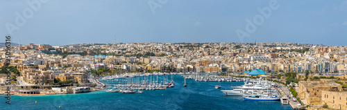 Fototapeta Naklejka Na Ścianę i Meble -  Skyline of Manoel Island yacht marina at daylight - Malta