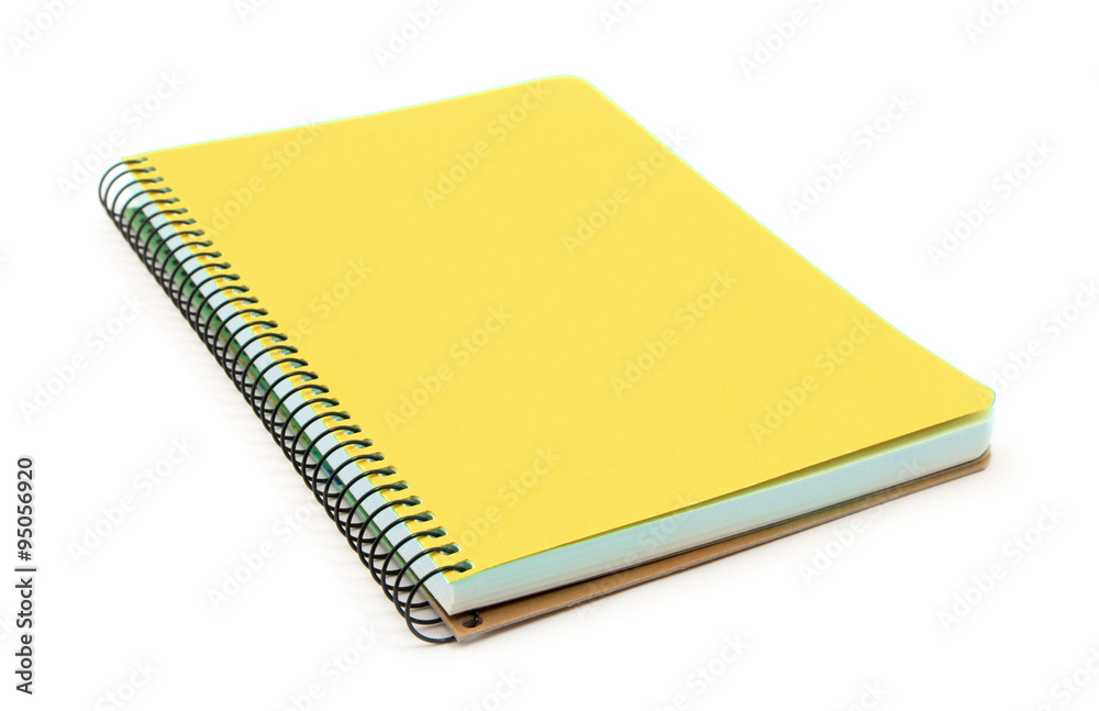 Yellow notebook isolated on white background Yellow notebook isolated on white background
