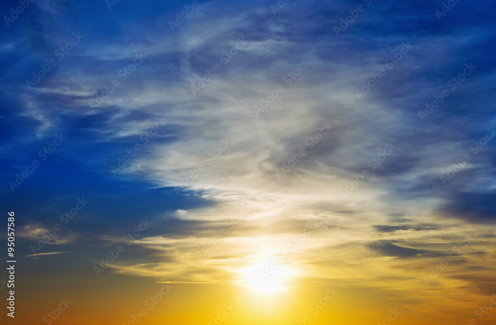 Obraz premium Sunset sky and cloud.