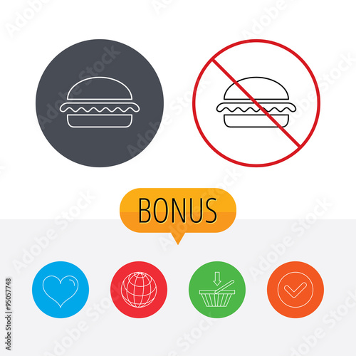 Free Download Vegetarian burger icon. Fast food sign. - GFXLoad