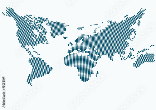 Büyük noktalı Dünya haritası (İçbükey)