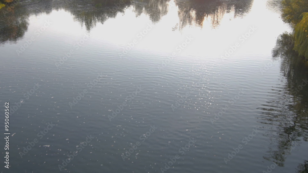 AERIAL VIEW: flooded river