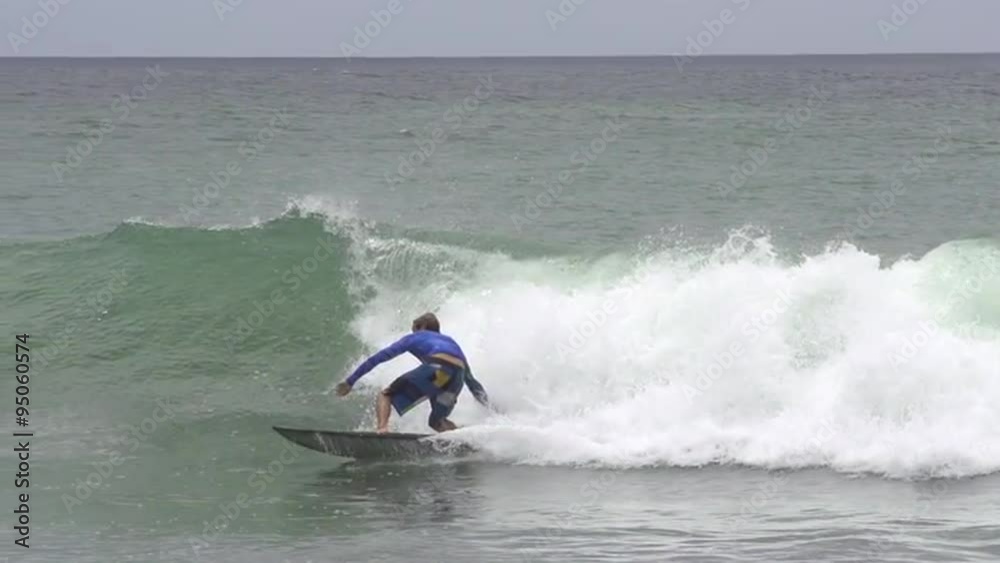 SLOW MOTION: Surfer riding big waves SLOW MOTION: Surfer riding big waves
