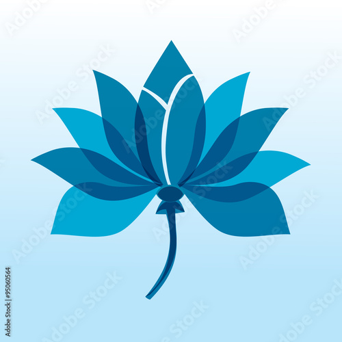 Fototapeta Naklejka Na Ścianę i Meble -  Lotus flower or bud in watercolors.