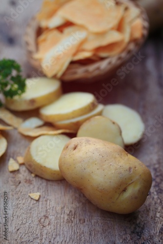 tasty potato salt chips