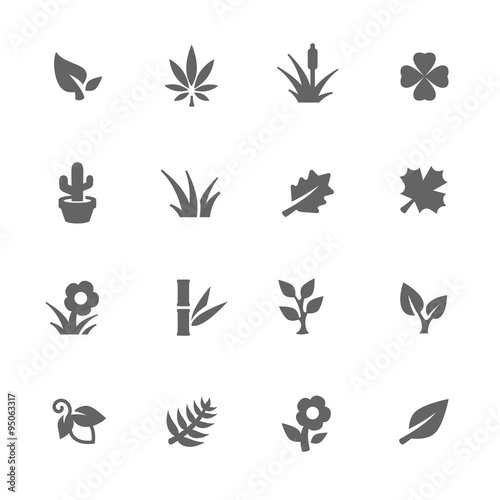 Fototapeta Naklejka Na Ścianę i Meble -  Simple plants icons