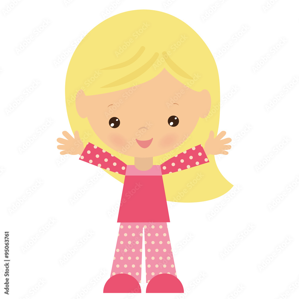 Girl in pajama vector illustration Girl in pajama vector illustration