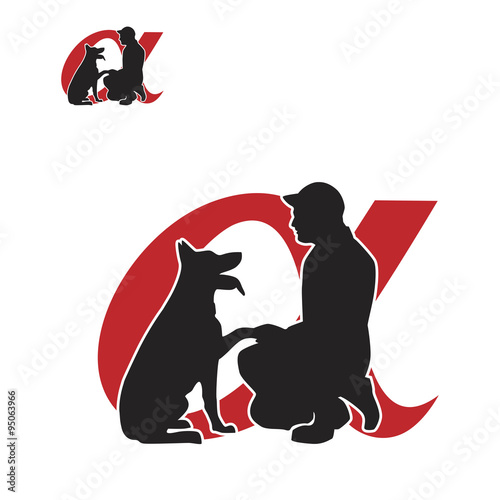 K-9 dog training guard vector image