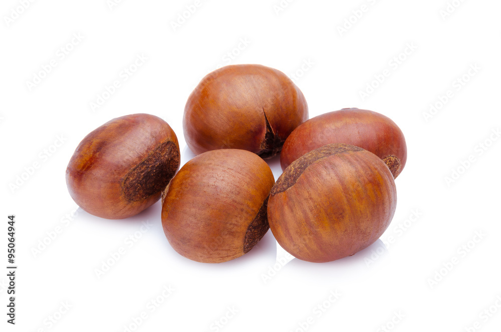 Fresh chestnuts isolated on white Fresh chestnuts isolated on white