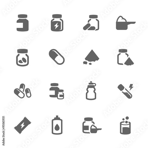 Simple Sport Supplements Icons