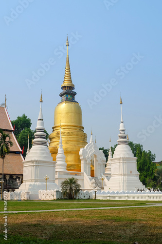golden pagoda in wat suan dok temple, chiang mai, thailand © sutichak
