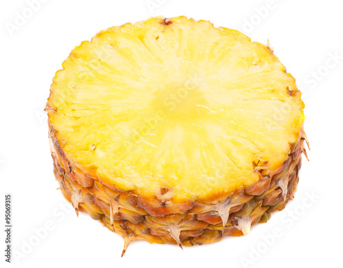 sliced pineapple isolated on a white background