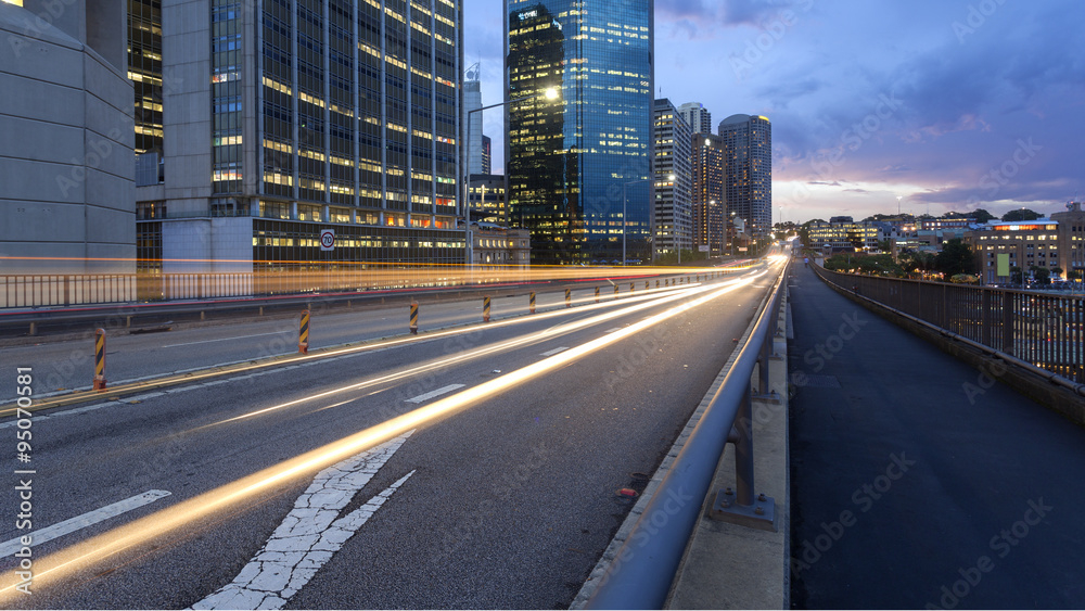 Fototapeta premium Sydney City traffic light trails