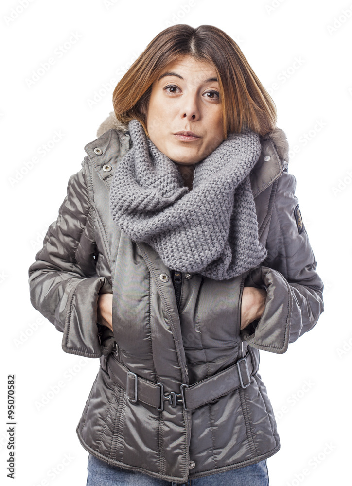 portrait of a pretty girl doing the doubt gesture portrait of a pretty girl doing the doubt gesture
