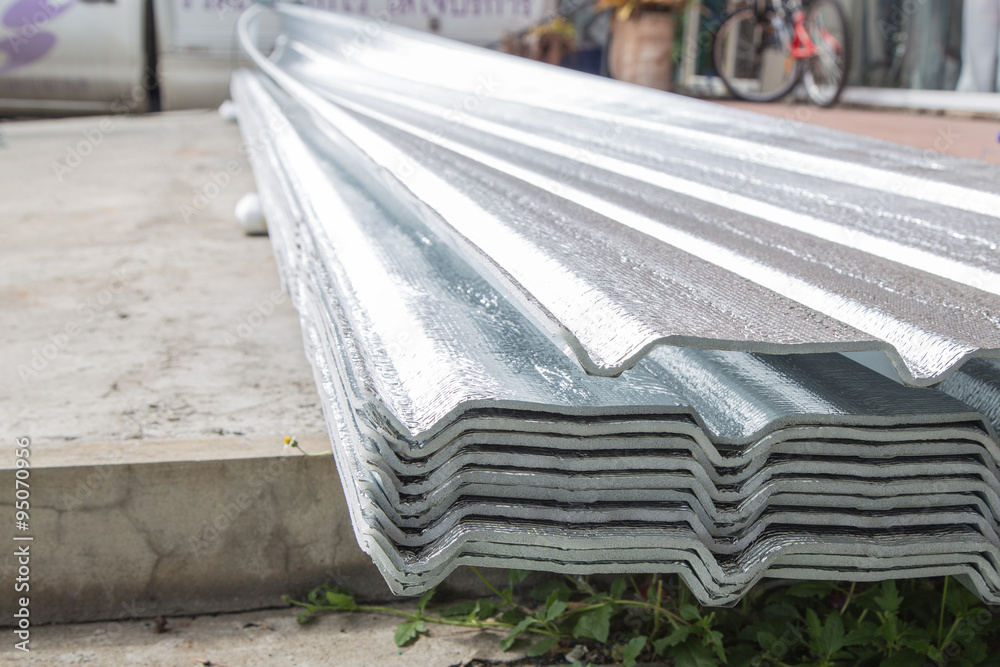 Texture of aluminium foil for roof background