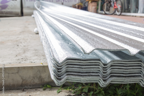 Obraz na płótnie Texture of aluminium foil for roof background w salonie