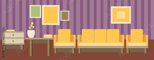 Business interior concept.Icons of business interior 
