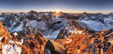 Mountain panorama at winter fall in Slovakia Tatras