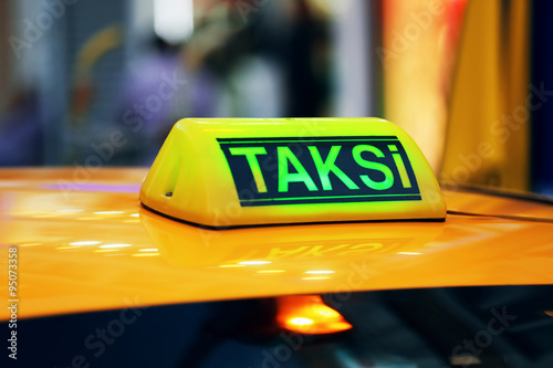 Taksi or Taxi car in Istanbul, Turkey