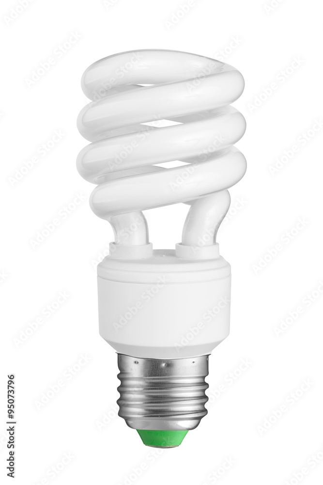 Efficient compact fluorescent light bulb. Isolated on white Efficient compact fluorescent light bulb. Isolated on white