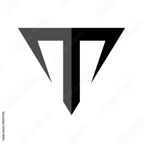 Letter T Taurus Symbol Logo Template