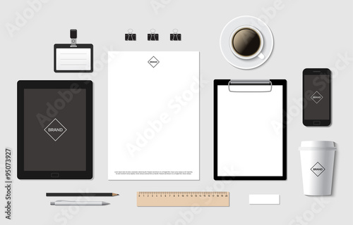 Blank vector branding template mockup for CI presentation